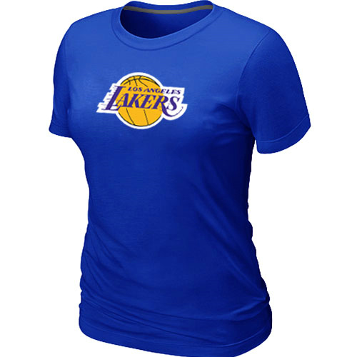 Cheap Women Los Angeles Lakers Big & Tall Primary Logo Blue NBA Basketball T-Shirt