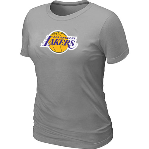 Cheap Women Los Angeles Lakers Big & Tall Primary Logo L.Grey NBA Basketball T-Shirt