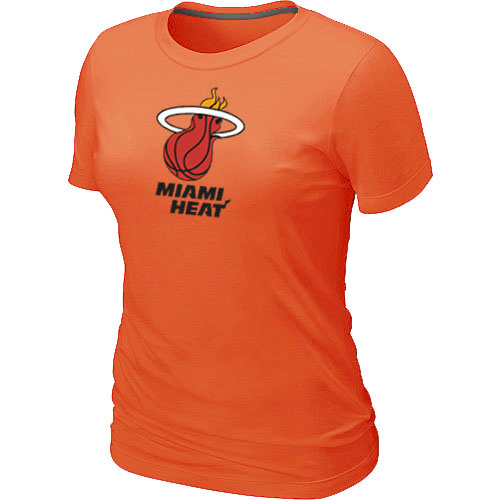 Cheap Women Miami Heat Big & Tall Primary Logo Orange NBA Basketball T-Shirt