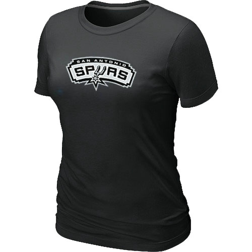 Cheap Women San Antonio Spurs Big & Tall Primary Logo Black NBA Basketball T-Shirt