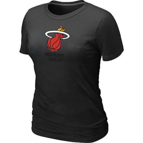 Cheap Women Miami Heat Big & Tall Primary Logo Black NBA Basketball T-Shirt