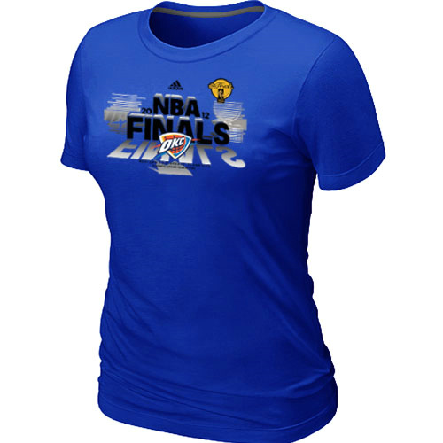 Cheap Women Oklahoma City Thunder 2012 Western Conference Champions Blue NBA Basketball T-Shirt
