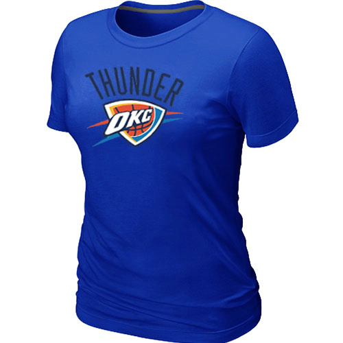 Cheap Women Oklahoma City Thunder Big & Tall Primary Logo Blue NBA Basketball T-Shirt