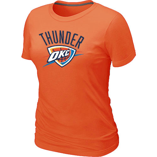 Cheap Women Oklahoma City Thunder Big & Tall Primary Logo Orange NBA Basketball T-Shirt