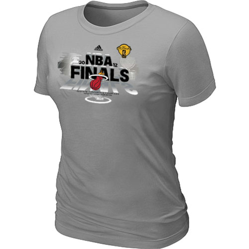 Cheap Women Miami Heat 2012 Eastern Conference Champions L.Grey NBA Basketball T-Shirt