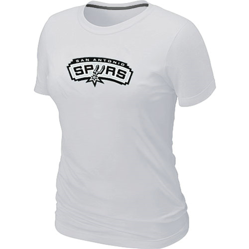 Cheap Women San Antonio Spurs Big & Tall Primary Logo White NBA Basketball T-Shirt