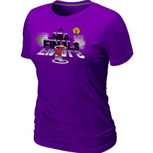 Cheap Women Miami Heat 2012 Eastern Conference Champions Purple NBA Basketball T-Shirt
