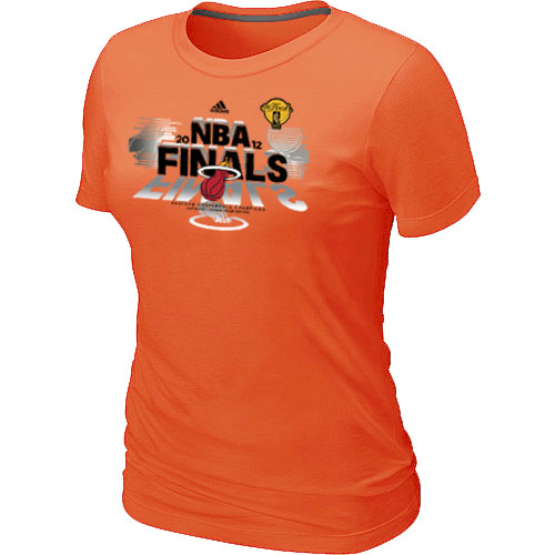 Cheap Women Miami Heat 2012 Eastern Conference Champions Orange NBA Basketball T-Shirt