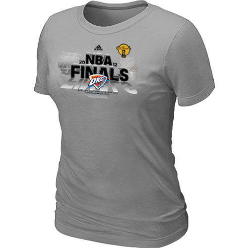 Cheap Women Oklahoma City Thunder 2012 Western Conference Champions L.Grey NBA Basketball T-Shirt