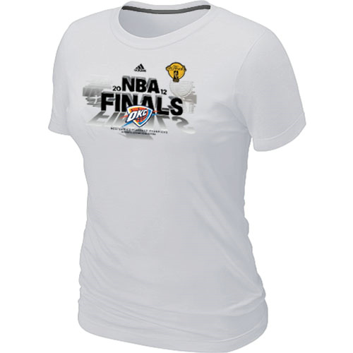 Cheap Women Oklahoma City Thunder 2012 Western Conference Champions White NBA Basketball T-Shirt