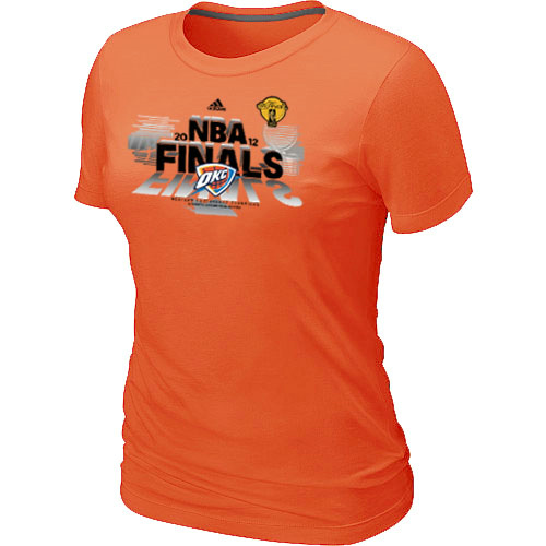 Cheap Women Oklahoma City Thunder 2012 Western Conference Champions Orange NBA Basketball T-Shirt