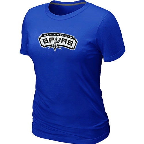 Cheap Women San Antonio Spurs Big & Tall Primary Logo Blue NBA Basketball T-Shirt