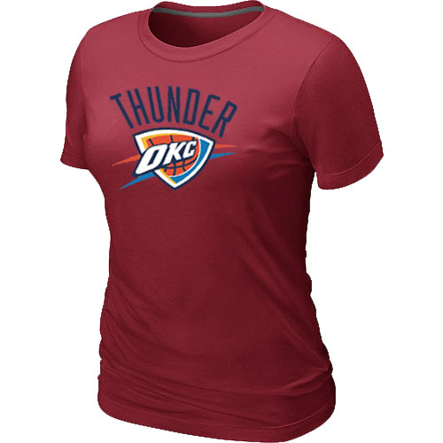 Cheap Women Oklahoma City Thunder Big & Tall Primary Logo Red NBA Basketball T-Shirt