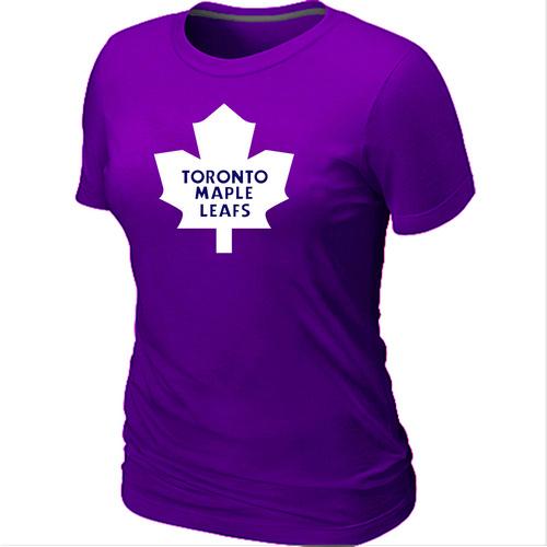 Cheap Women Toronto Maple Leafs Big & Tall Logo Purple NHL T-Shirt