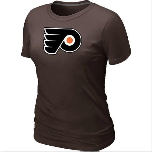 Cheap Women Philadelphia Flyers Big & Tall Logo Brown NHL T-Shirt