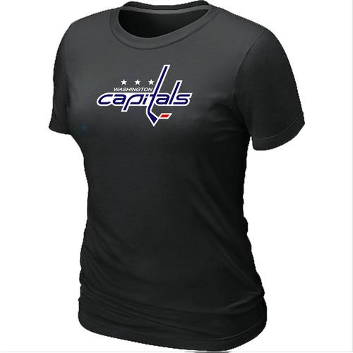 Cheap Women Washington Capitals Big & Tall Logo Black NHL T-Shirt