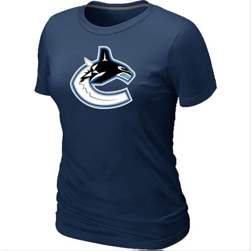 Cheap Women Vancouver Canucks Big & Tall Logo D.Blue NHL T-Shirt
