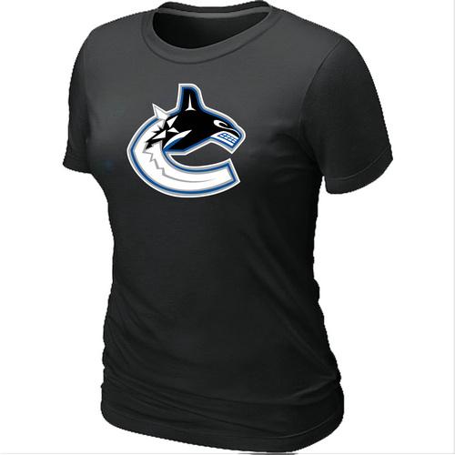 Cheap Women Vancouver Canucks Big & Tall Logo Black NHL T-Shirt