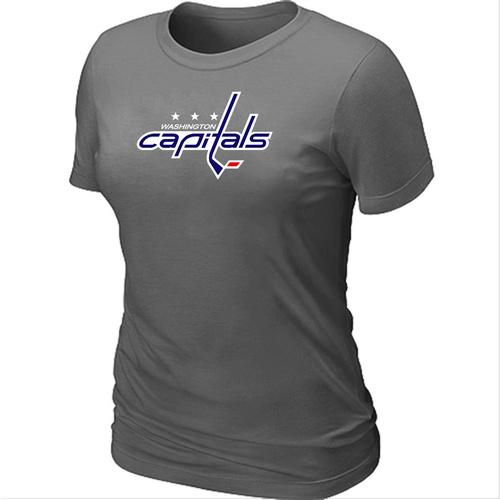 Cheap Women Washington Capitals Big & Tall Logo D.Grey NHL T-Shirt