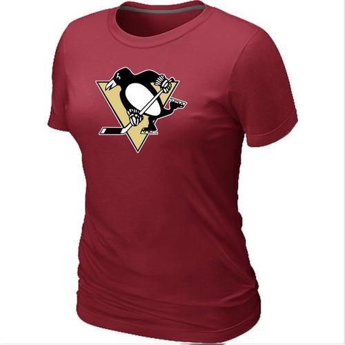 Cheap Women Pittsburgh Penguins Big & Tall Logo Red NHL T-Shirt