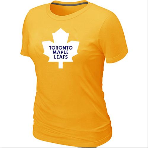 Cheap Women Toronto Maple Leafs Big & Tall Logo Yellow NHL T-Shirt