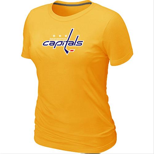 Cheap Women Washington Capitals Big & Tall Logo Yellow NHL T-Shirt