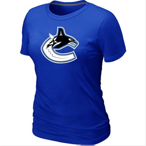 Cheap Women Vancouver Canucks Big & Tall Logo Blue NHL T-Shirt