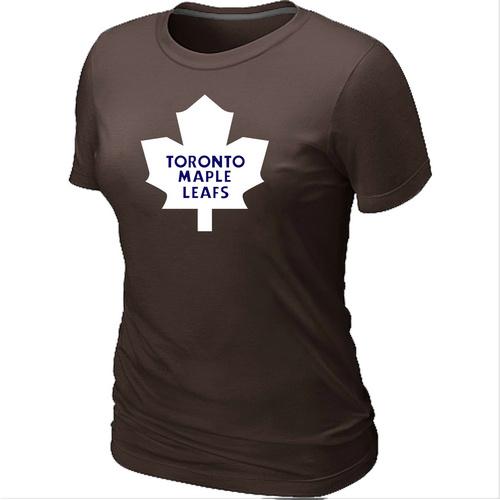 Cheap Women Toronto Maple Leafs Big & Tall Logo Brown NHL T-Shirt