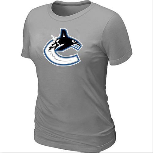 Cheap Women Vancouver Canucks Big & Tall Logo L.Grey NHL T-Shirt
