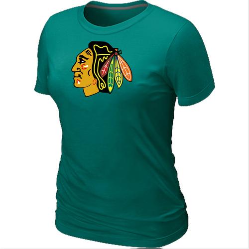 Cheap Women Chicago Blackhawks Big & Tall L.Green Logo NHL T-Shirt