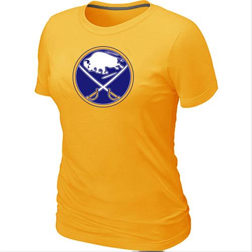 Cheap Women Buffalo Sabres Big & Tall Logo Yellow NHL T-Shirt