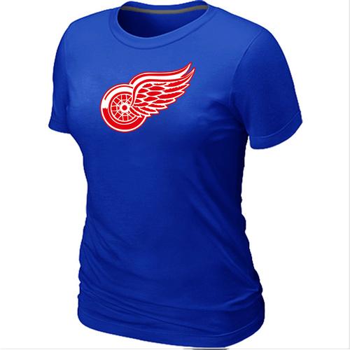 Cheap Women Detroit Red Wings Big & Tall Logo Blue NHL T-Shirt