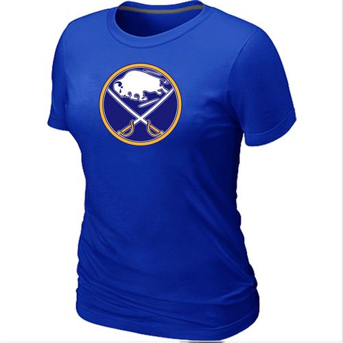 Cheap Women Buffalo Sabres Big & Tall Logo Blue NHL T-Shirt