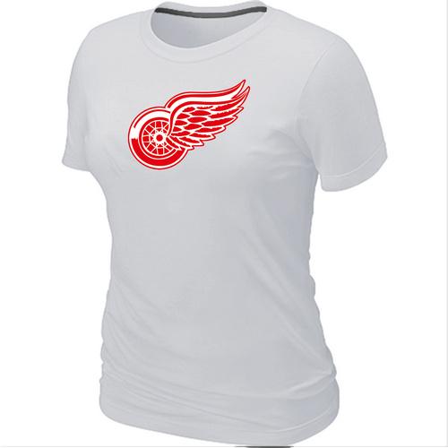 Cheap Women Detroit Red Wings Big & Tall Logo White NHL T-Shirt