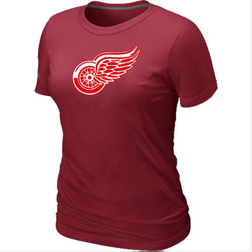 Cheap Women Detroit Red Wings Big & Tall Logo Red NHL T-Shirt
