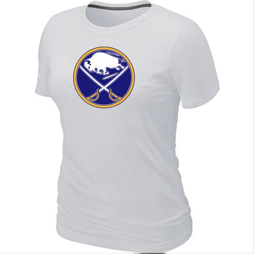 Cheap Women Buffalo Sabres Big & Tall Logo White NHL T-Shirt