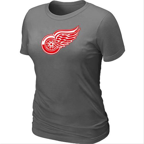 Cheap Women Detroit Red Wings Big & Tall Logo D.Grey NHL T-Shirt
