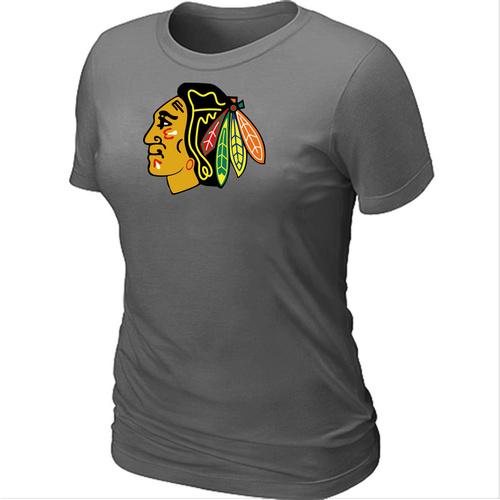 Cheap Women Chicago Blackhawks Big & Tall D.Grey Logo NHL T-Shirt