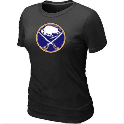 Cheap Women Buffalo Sabres Big & Tall Logo Black NHL T-Shirt