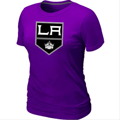 Cheap Women Los Angeles Kings Big & Tall Logo Purple NHL T-Shirt