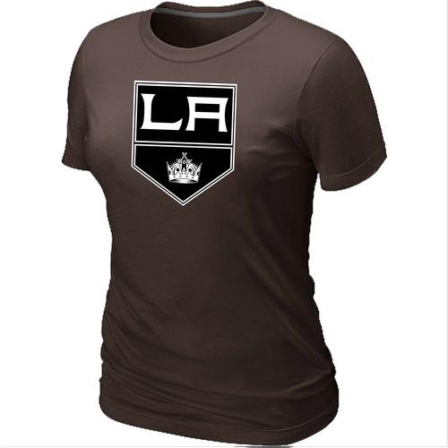 Cheap Women Los Angeles Kings Big & Tall Logo Brown NHL T-Shirt