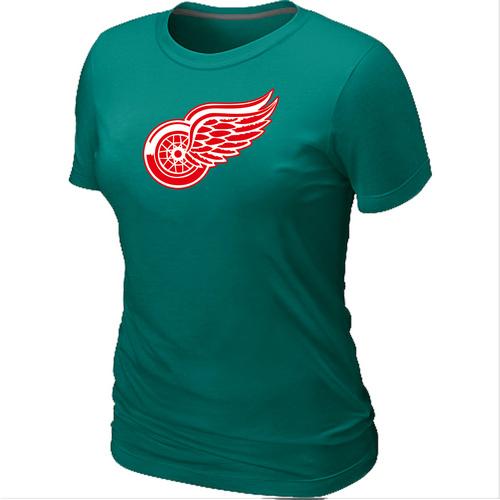 Cheap Women Detroit Red Wings Big & Tall Logo L.Green NHL T-Shirt