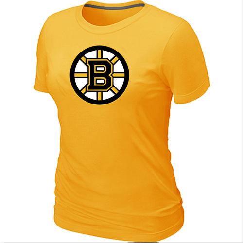 Cheap Women Boston Bruins Big & Tall Logo Yellow NHL T-Shirt