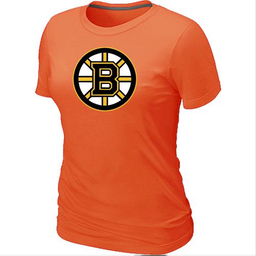 Cheap Women Boston Bruins Big & Tall Logo Orange NHL T-Shirt