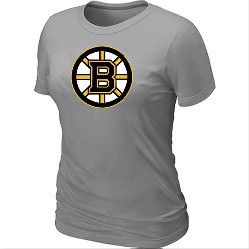 Cheap Women Boston Bruins Big & Tall Logo L.Grey NHL T-Shirt
