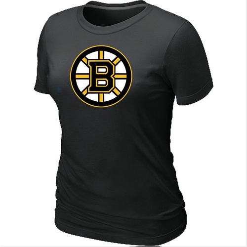 Cheap Women Boston Bruins Big & Tall Logo Black NHL T-Shirt