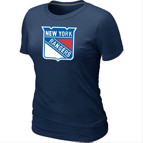 Cheap Women New York Rangers Big & Tall Logo D.Blue NHL T-Shirt