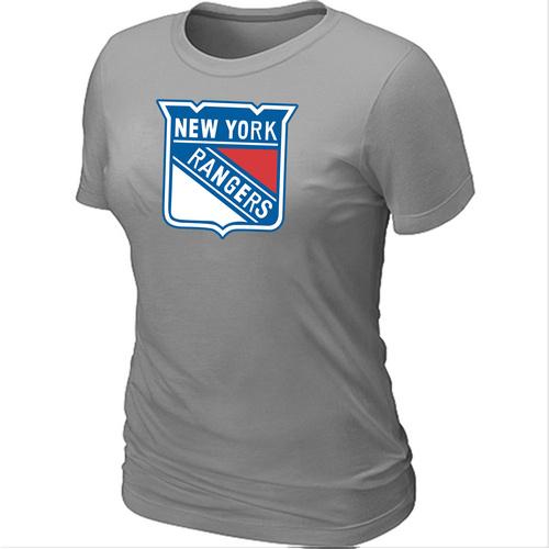Cheap Women New York Rangers Big & Tall Logo L.Grey NHL T-Shirt
