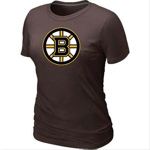Cheap Women Boston Bruins Big & Tall Logo Brown NHL T-Shirt