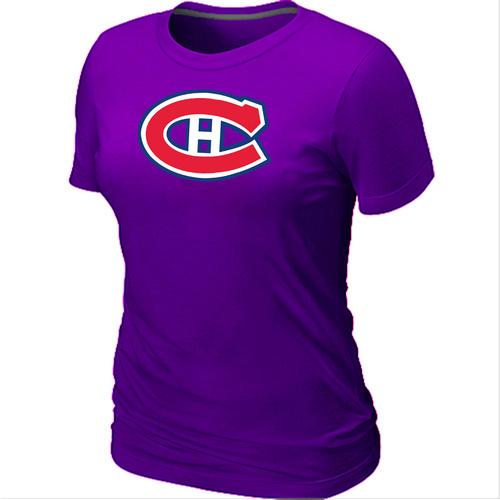 Cheap Women Montr??al Canadiens Big & Tall Logo Purple NHL T-Shirt